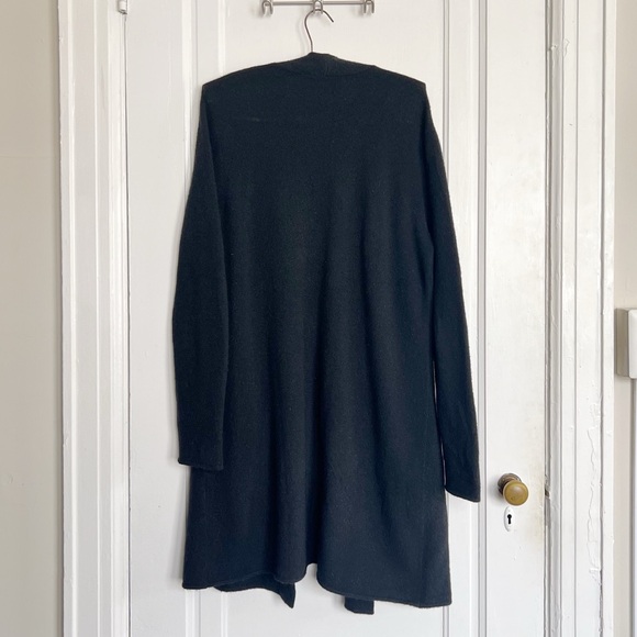 Jenni Kayne • Sweater Coat cardigan black merino wool yak knit minimalist open - Picture 9 of 10